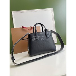 Burberry Leather Retro Messenger Bag For Women Black