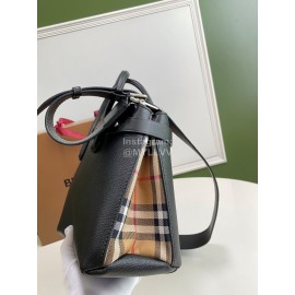 Burberry Leather Retro Messenger Bag For Women Black