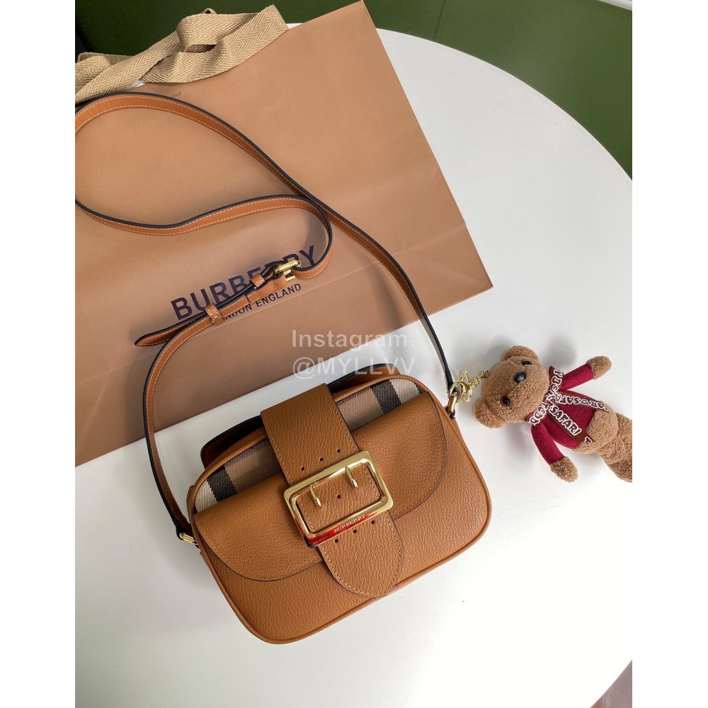 Burberry New Grain Leather Small Messenger Bag Coffee