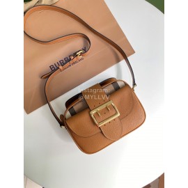 Burberry New Grain Leather Small Messenger Bag Coffee