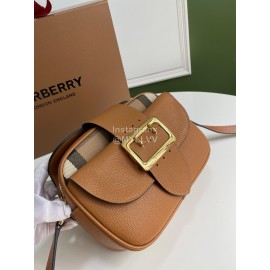 Burberry New Grain Leather Small Messenger Bag Coffee