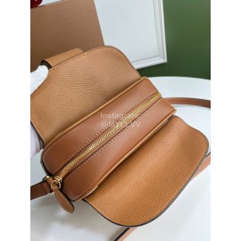 Burberry New Grain Leather Small Messenger Bag Coffee