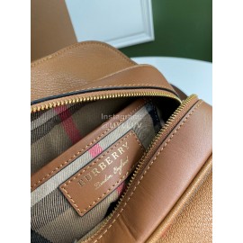 Burberry New Grain Leather Small Messenger Bag Coffee