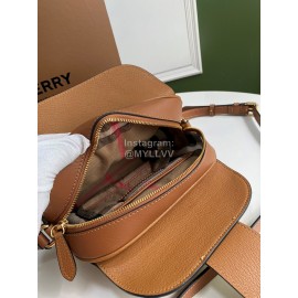 Burberry New Grain Leather Small Messenger Bag Coffee