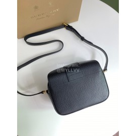 Burberry New Grain Leather Small Messenger Bag Black