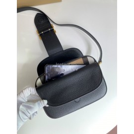 Burberry New Grain Leather Small Messenger Bag Black