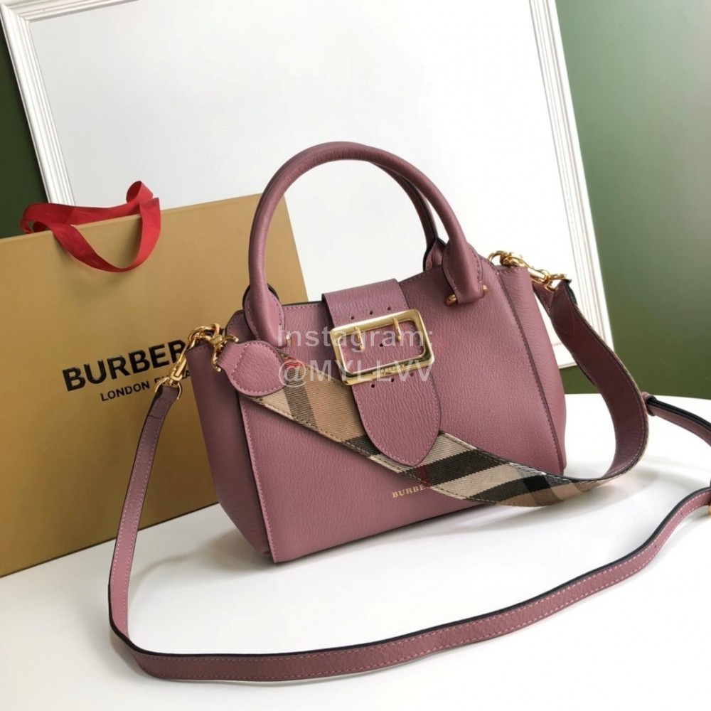Burberry Fashion Small Leather Messenger Bag Handbag Purple