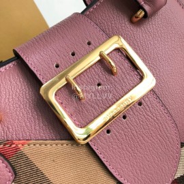 Burberry Fashion Small Leather Messenger Bag Handbag Purple