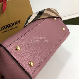 Burberry Fashion Small Leather Messenger Bag Handbag Purple