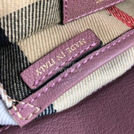 Burberry Fashion Small Leather Messenger Bag Handbag Purple