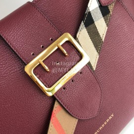 Burberry Fashion Large Leather Messenger Bag Handbag Purple