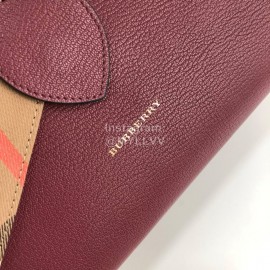 Burberry Fashion Large Leather Messenger Bag Handbag Purple