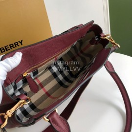 Burberry Fashion Large Leather Messenger Bag Handbag Purple