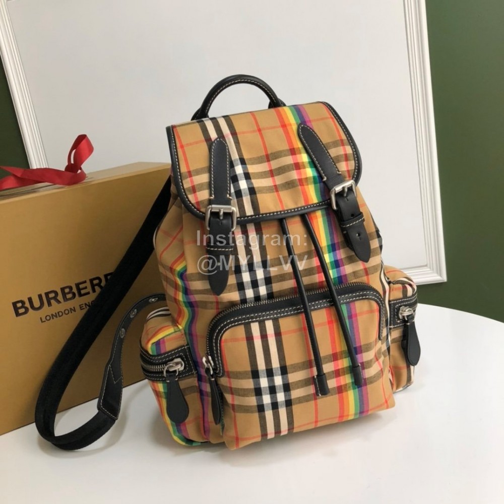 Burberry Retro Large Striped Nylon Backpack