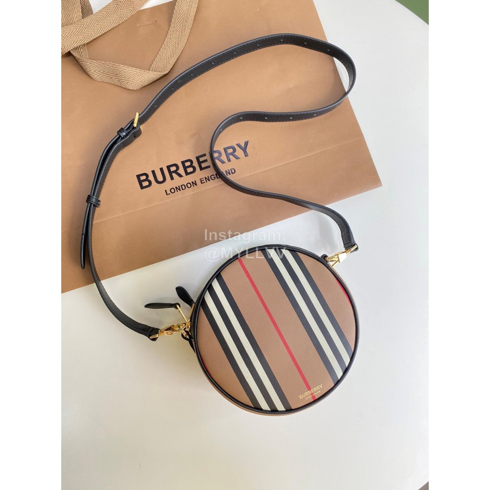 Burberry Fashion Stripe Round Messenger Bag