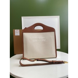 Burberry Canvas Large Vintage Handbag Coffee