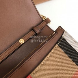 Burberry Soft Calf Leather Chain Bag For Women Coffee