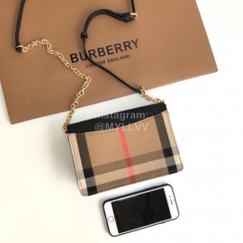 Burberry Soft Calf Leather Chain Bag For Women Black