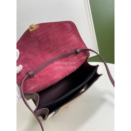 Burberry Fashion Leather Checkered Messenger Bag Purple