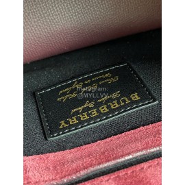 Burberry Fashion Leather Checkered Messenger Bag Purple