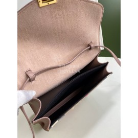 Burberry Fashion Leather Checkered Messenger Bag Pink