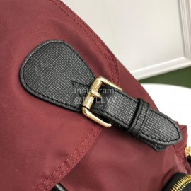 Burberry Fashion Waterproof Leisure Backpack Wine Red