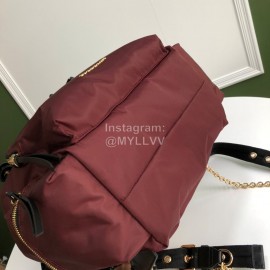 Burberry Fashion Waterproof Leisure Backpack Wine Red