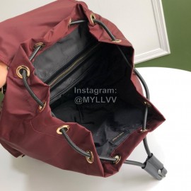 Burberry Fashion Waterproof Leisure Backpack Wine Red
