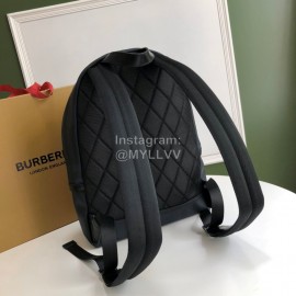 Burberry Fashion Plaid Cowhide Commuter Backpack Blue