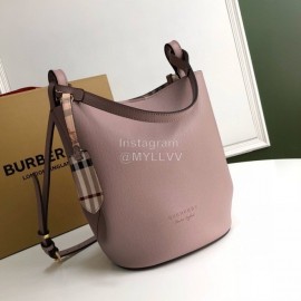 Burberry Simple Palmprint Cowhide Slung Bucket Bag Purple