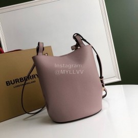 Burberry Simple Palmprint Cowhide Slung Bucket Bag Purple