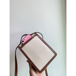 Burberry Fashion Smooth Leather Mobile Bag White