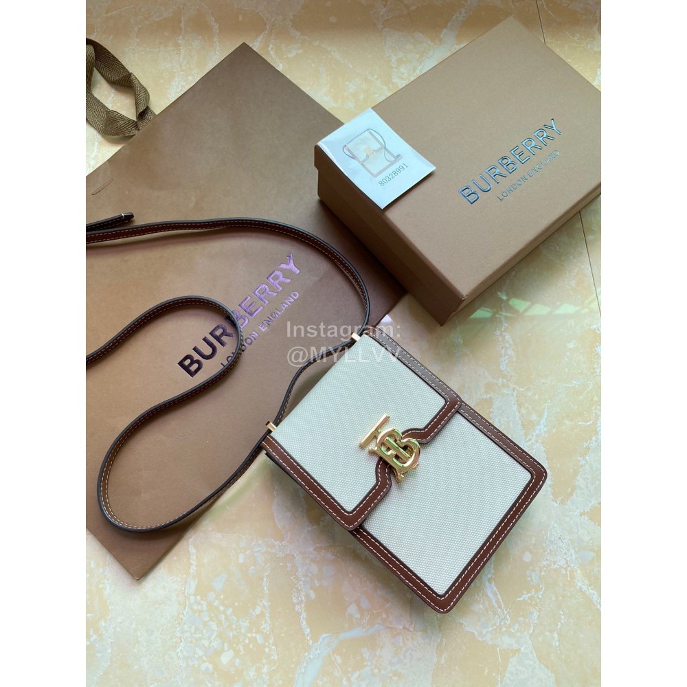 Burberry Fashion White Smooth Leather Mobile Bag