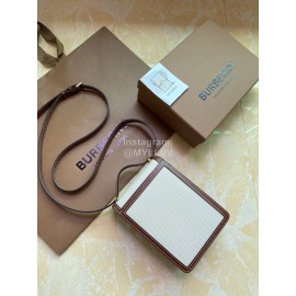 Burberry Fashion White Smooth Leather Mobile Bag