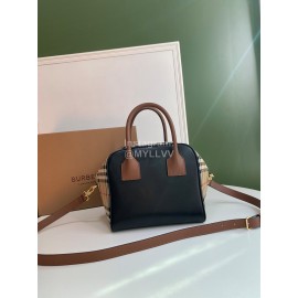 Burberry New Color Matching Leather Retro Plaid Bag