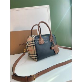 Burberry New Color Matching Leather Retro Plaid Bag