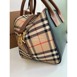 Burberry New Color Matching Leather Retro Plaid Bag