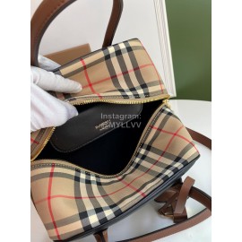 Burberry New Color Matching Leather Retro Plaid Bag