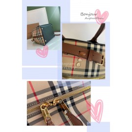 Burberry New Color Matching Leather Retro Plaid Bag