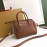 Burberry New Color Matching Leather Retro Plaid Bag Brown