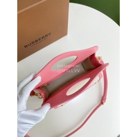 Burberry Canvas Leather Printed Handbag Messenger Bag Pink