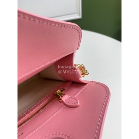 Burberry Canvas Leather Printed Handbag Messenger Bag Pink