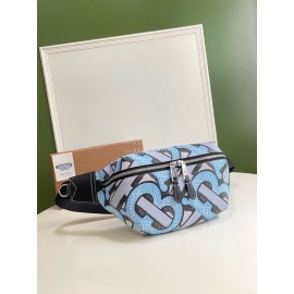 Burberry Canvas Printing Fashion Waist Bag Blue
