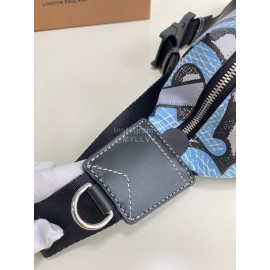 Burberry Canvas Printing Fashion Waist Bag Blue