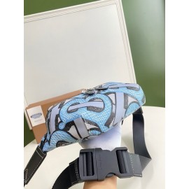 Burberry Canvas Printing Fashion Waist Bag Blue