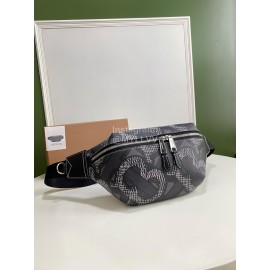 Burberry Canvas Printing Fashion Waist Bag Black