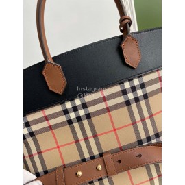 Burberry Retro Exquisite Plaid Handbag Messenger Bag Black