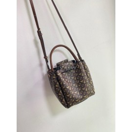 Burberry Soft Print Slung Bucket Bag Brown