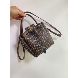 Burberry Soft Print Slung Bucket Bag Brown