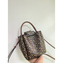 Burberry Soft Print Slung Bucket Bag Brown